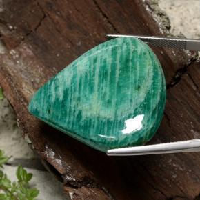 Amazonite vert moyen naturelle en forme de poire, 54,06 ct, opaque