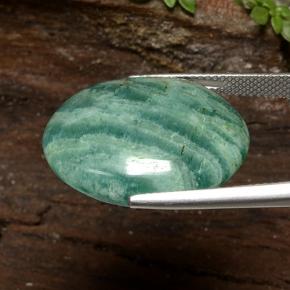 Amazonite bleu vert naturelle coupe ovale, 22,84 ct, opaque