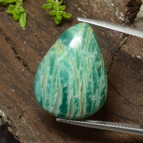 Amazonite Vert frais naturelle En forme de poire, 20.15 ct, Opaque