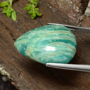 Amazonite Vert frais naturelle En forme de poire, 20.15 ct, Opaque