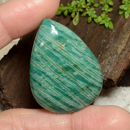 Amazonite vert pin naturelle en forme de poire, 68,05 ct, opaque
