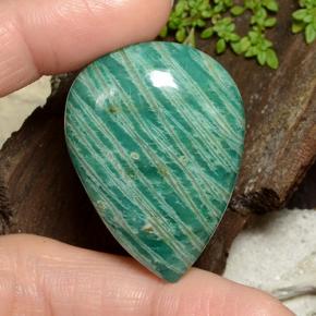 Amazonite vert pin naturelle en forme de poire, 68,05 ct, opaque