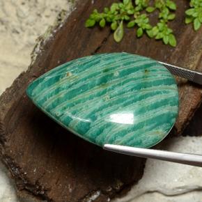 Amazonite vert pin naturelle en forme de poire, 68,05 ct, opaque
