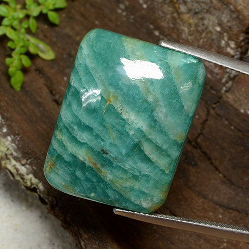 Amazonite Vert pin naturelle Baquette, 27.62 ct, Opaque