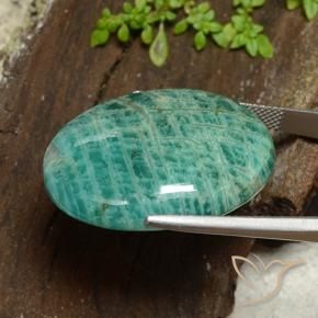 Amazonite Vert moyen naturelle ovale, 39.85 ct, Opaque