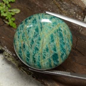 Amazonite vert naturelle coupe roude, 53,05 ct, opaque