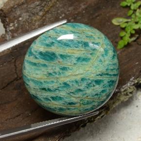 Amazonite vert naturelle coupe roude, 53,05 ct, opaque