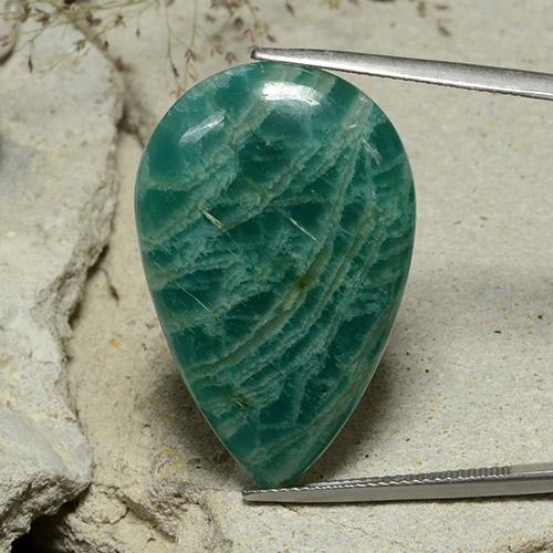 Amazonite Vert frais naturelle En forme de poire, 27.84 ct, Opaque