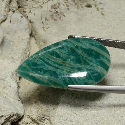 Amazonite Vert frais naturelle En forme de poire, 27.84 ct, Opaque