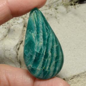 Amazonite bleu vert naturelle en forme de poire, 52,93 ct, opaque