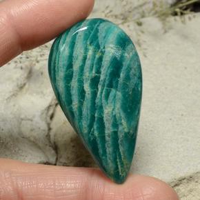Amazonite bleu vert naturelle en forme de poire, 52,93 ct, opaque