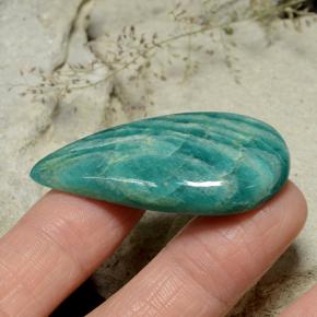 Amazonite bleu vert naturelle en forme de poire, 52,93 ct, opaque