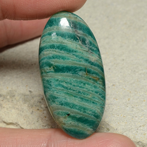Amazonite Vert bleuâtre naturelle Coupe ovale, 33.11 ct, Opaque