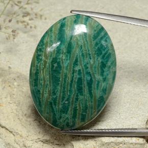 Amazonite Vert bleuté moyen naturelle Coupe ovale, 40.90 ct, Opaque