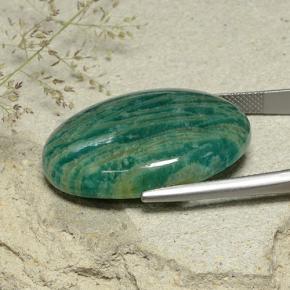 Amazonite Vert bleuté moyen naturelle Coupe ovale, 40.90 ct, Opaque