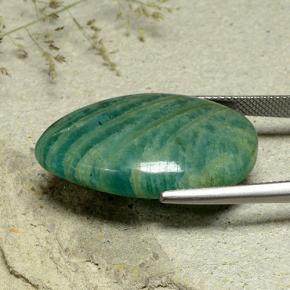 Amazonite vert foncé naturelle en forme de poire, 23,92 ct, opaque