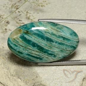 Amazonite Vert moyen naturelle ovale, 35.34 ct, Opaque