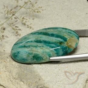 Amazonite Vert moyen naturelle ovale, 35.34 ct, Opaque