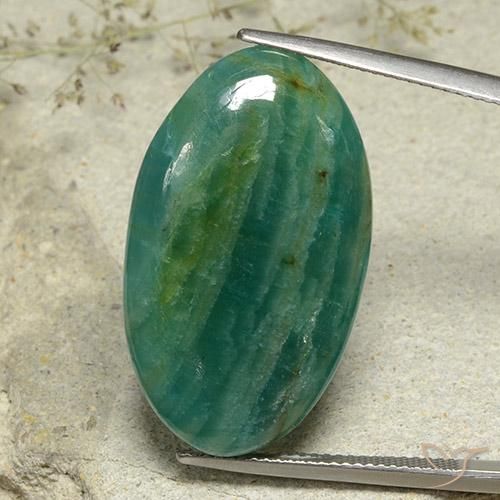 25.86ct Naturel Vert bleu Amazonite, ovale, Translucide