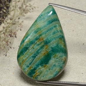Amazonite Bleu vert naturelle En forme de poire, 34.74 ct, Opaque