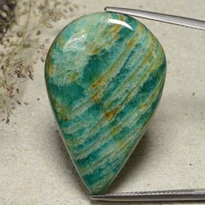Amazonite Bleu vert naturelle En forme de poire, 34.74 ct, Opaque