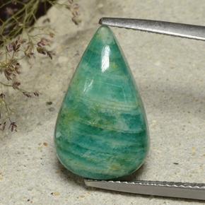 Amazonite Bleu vert naturelle En forme de poire, 6.83 ct, Opaque
