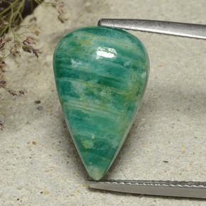 Amazonite Bleu vert naturelle En forme de poire, 6.83 ct, Opaque