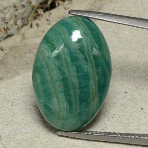 Amazonite Bleu vert naturelle Coupe ovale, 14.49 ct, Opaque