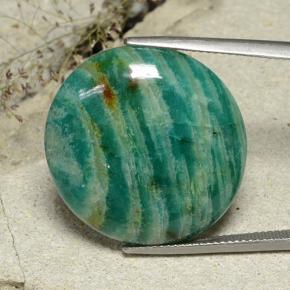 Amazonite vert naturelle coupe roude, 26,47 ct, opaque