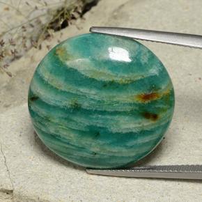 Amazonite vert naturelle coupe roude, 26,47 ct, opaque
