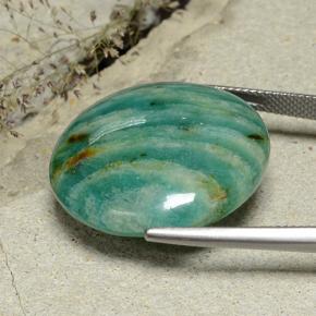 Amazonite vert naturelle coupe roude, 26,47 ct, opaque