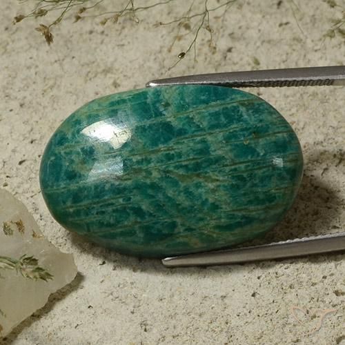 Amazonite Bleu vert naturelle ovale, 36.09 ct, Opaque