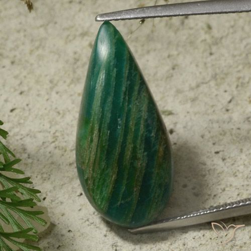 Amazonite Vert frais naturelle En forme de poire, 17.59 ct, Opaque