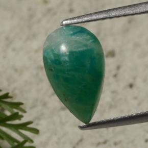 Amazonite Bleu vert naturelle En forme de poire, 2.87 ct, Opaque
