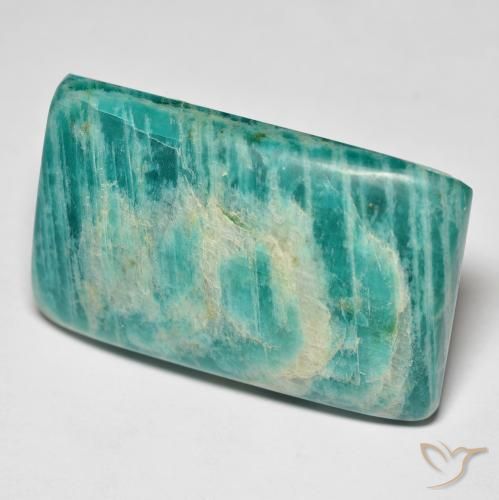 Amazonite vert naturelle baguette, 40,94 ct, opaque