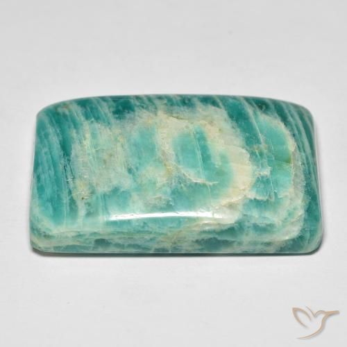 Amazonite vert naturelle baguette, 40,94 ct, opaque