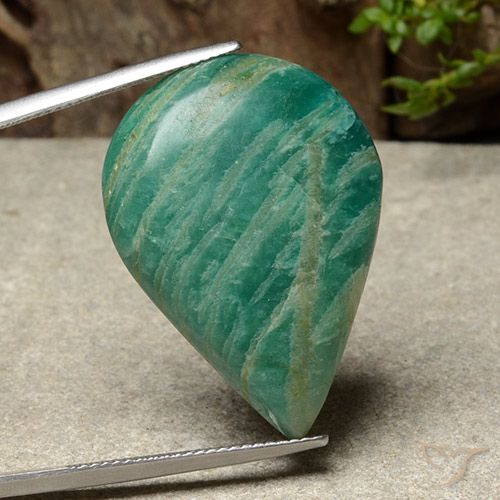 Amazonite Vert pin naturelle En forme de poire, 26.99 ct, Opaque