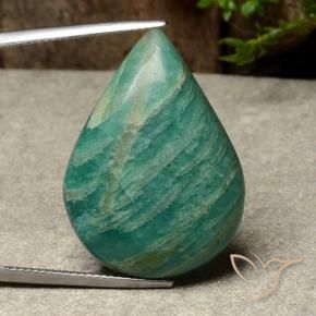 Amazonite Vert pin naturelle En forme de poire, 26.99 ct, Opaque
