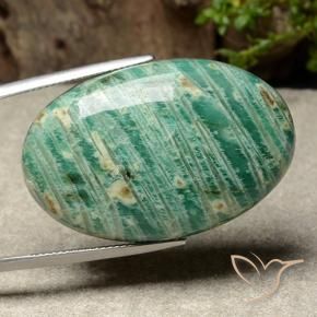 Amazonite Vert pin naturelle Coupe ovale, 52.19 ct, Opaque