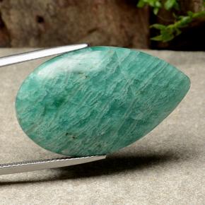 Amazonite vert bleuté moyen naturelle en forme de poire, 26,17 ct, opaque