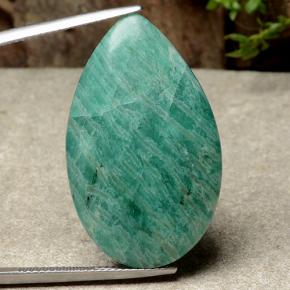 Amazonite vert bleuté moyen naturelle en forme de poire, 26,17 ct, opaque