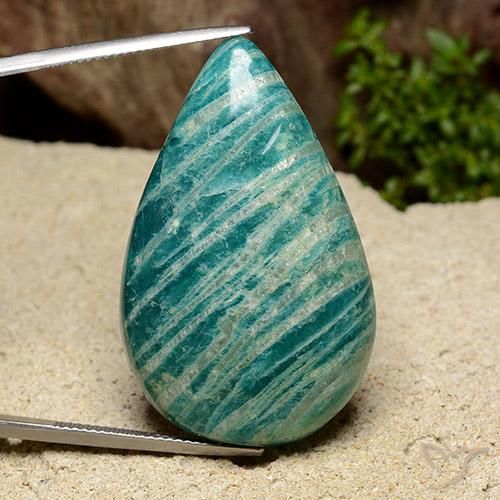 Amazonite Vert bleuâtre naturelle En forme de poire, 47.83 ct, Opaque