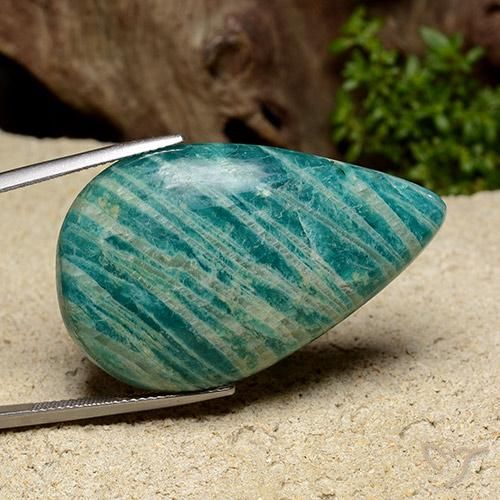 Amazonite Vert bleuâtre naturelle En forme de poire, 47.83 ct, Opaque