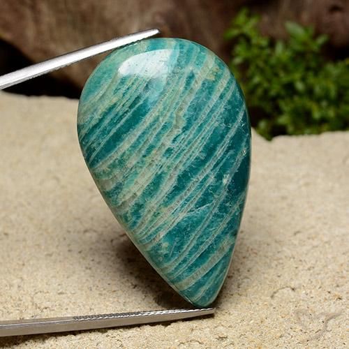 Amazonite Vert bleuâtre naturelle En forme de poire, 47.83 ct, Opaque