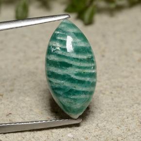 Amazonite vert pin naturelle marquise, 6,50 ct, opaque