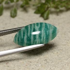Amazonite vert pin naturelle marquise, 6,50 ct, opaque