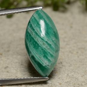 Amazonite Vert moyen-foncé naturelle Marquise, 6.08 ct, Opaque