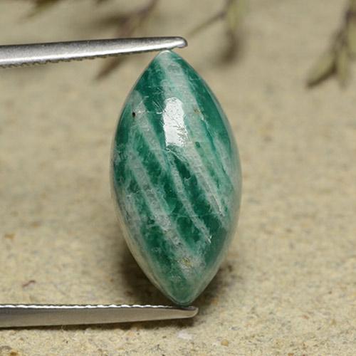 Amazonite vert pin naturelle marquise, 7,54 ct, opaque