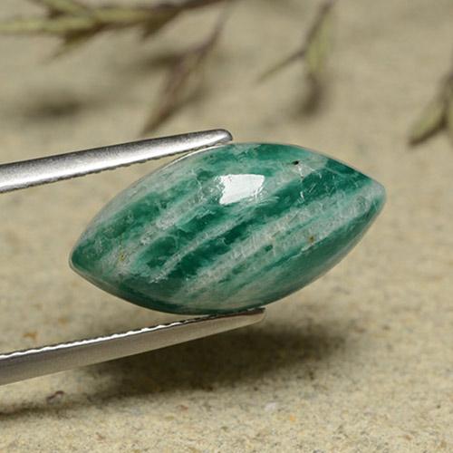 Amazonite vert pin naturelle marquise, 7,54 ct, opaque