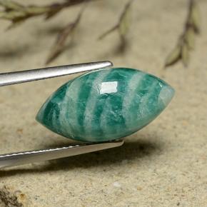 Amazonite bleu-vert naturelle marquise, 7,09 ct, opaque